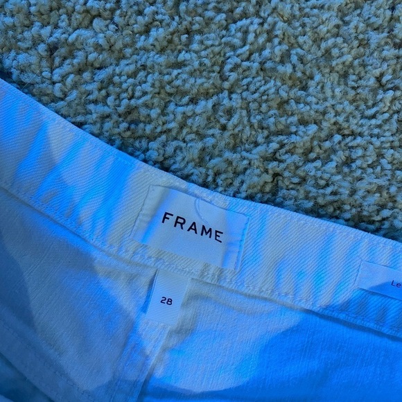 Frame Women’s Le Slouch Denim in Rumpled Blanc Grind Jeans White Size 28 - Picture 4 of 9